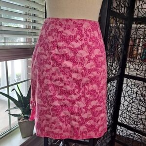 Lilly Pulitzer Size 2 Pink Flamingo Logo Skirt